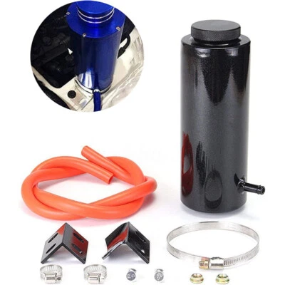 Universal Radiator Coolant Aluminum Catch Tank Overflow Reservoir Black NEW  - Image 1 of 4