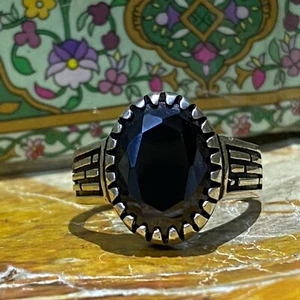 nice solid heavy Cubic Zircon 925 Sterling Silver Men's Ring Zircon Stone CZ - Picture 1 of 10