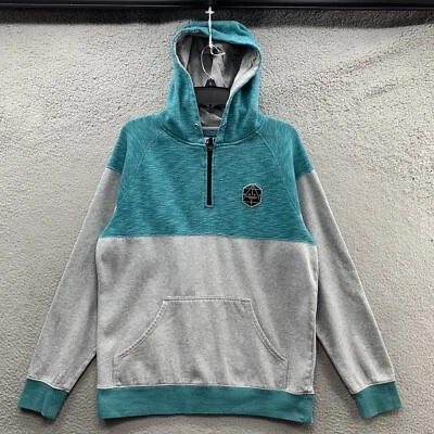 Neff Sudadera con Capucha Para Hombres M Bolsa Bolsillos 1/4 Cremallera Ajuste Regular Verde Gris Foto 1 de 4