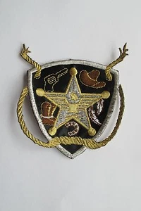 #2440 Western Cowboy Star,Rope Badge Embroidery Iron On Applique Patch - Picture 1 of 1