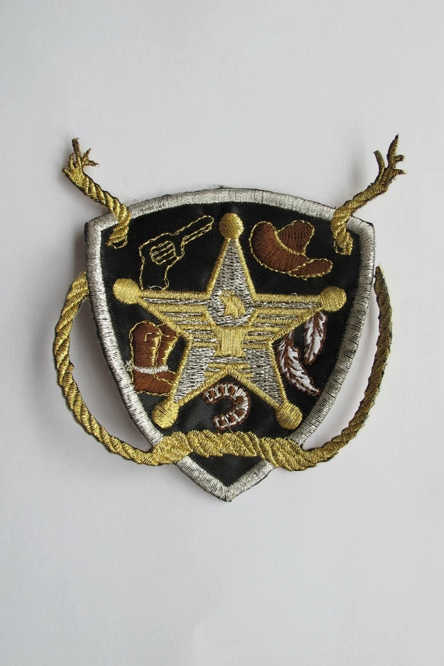 #2440 Western Cowboy Star,Rope Badge Embroidery Iron On Applique Patch - Image 1 of 1
