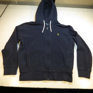 POLO RALPH LAUREN FULL ZIP HOODIE HOODED SWEATSHIRT JACKET Sz Boys L Navy Blue - Picture 1 of 3