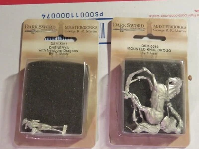 Dark Sword Daenerys w/ Newborn Dragons Mounted Drogo Game of Thrones Miniature - Image 1 of 4