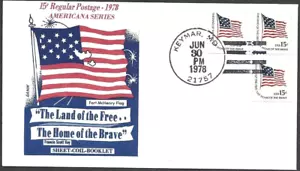 SCOTT #1598 #1597 #1618c FDC 1978 FORT Mc HENRY FLAG STAMP KEYMAR, MD. GAMM - Picture 1 of 2