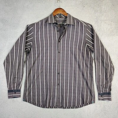 Camisa de Vestir Ben Sherman Soho Hombres 17 36-37 Gris Rayas Manga Larga Carrera Informal Foto 1 de 4