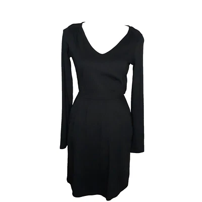 Boden Margot Long Sleeve V-Neck Black Dress Jersey w/Pockets Sz 2P New W/O Tags - Image 1 of 4
