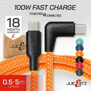 Typ C do typu C 100W pleciony kabel szybkiej ładowarki do Samsung, iPhone 15 16, iPad - Zdjęcie 1 z 150