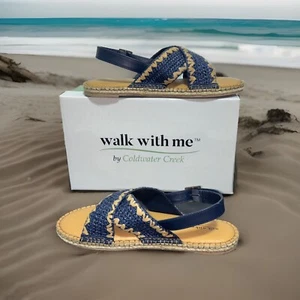 Coldwater Creek Walk With Me Sandals 10.5 Medium Ranch Blue - Picture 1 of 12