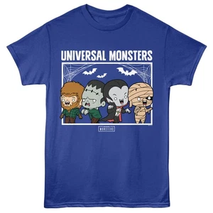 Universal Monsters Movies Chibi Characters Men's T Shirt - Picture 1 of 6