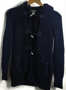 Lauren Ralph Lauren Womens Cotton Knit Toggle Cardigan Sweater Coat Petite Small - Picture 1 of 4