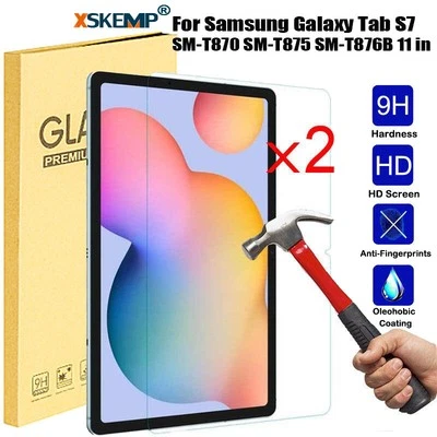 2Pcs For Samsung Galaxy Tab S7 SM-T870 T875 Tempered Glass Screen Protector Film - Image 1 of 4