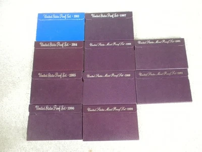 United States Mint Proof Set - 1983 -1992 - 10 sets  -  FREE SHIPPING - Image 1 of 4