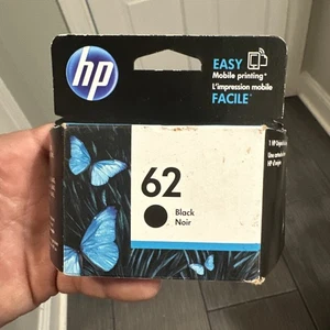 New Genuine Original HP 62 Black Ink Cartridge Exp. Oct 2019 Officejet Envy - Picture 1 of 7