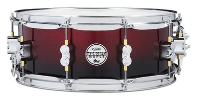 PDP Maple Snare Drum - Red to Black Sparkle - Chrome 14" w/ Remo Head - Image 1 of 3