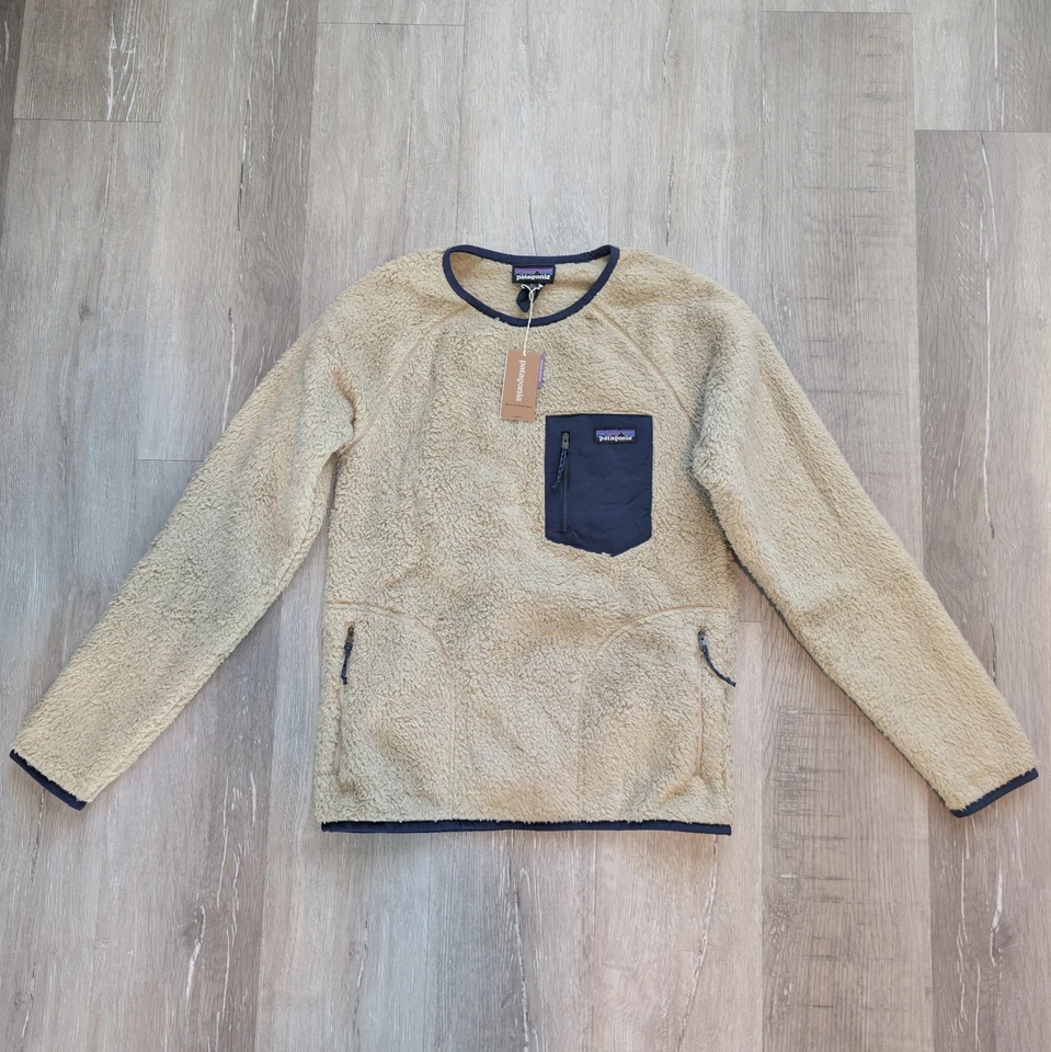 Patagonia Sweater Men’s Small Beige Los Gatos High Pile Fleece Crew El Cap Khaki