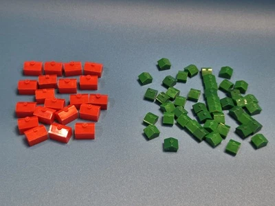 Piezas Monopoly Vintage 20 Hoteles Rojos 46 Casas Verdaderas Parker Brothers Foto 1 de 3