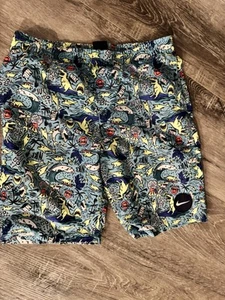 Nike Shark Party Meshed Lined Volley Shorts Swim Trunks Boy's Size XL (13-15) - Picture 1 of 4