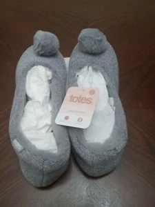 Totes Toasties Mujeres Piel Pom Pom Ballet Zapatillas Gris Talla Uk 5-6/US 7-8 NUEVO - Imagen 1 de 4