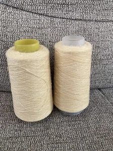 50% Silk 50% Linen yarn - Lot of 2 cones - 210g - Pale Cream Yellow - Picture 1 of 4