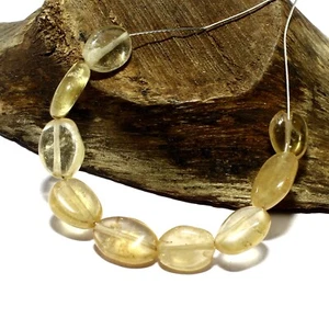 Cuentas ovaladas lisas de citrino amarillo briolette piedras preciosas sueltas naturales para hacer joyas - Imagen 1 de 3