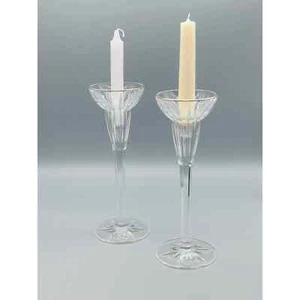 Mikasa Crystal Golden Tiara Candlesticks 2 Piece  - Picture 1 of 3