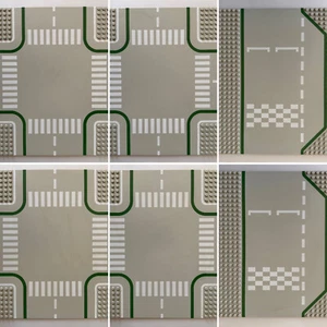 Lot 6x Lego Straße Kreuzung & Rennen Grundplatten 32x32 grau Grundplatten - Bild 1 von 8