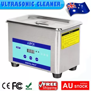 Stainless Steel Ultrasonic Cleaner Sonic Wave Tank Glasses Jewelry Bath Cleaner - Picture 1 of 12