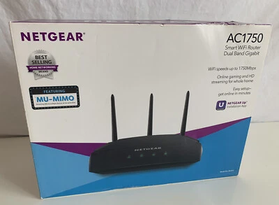 Netgear AC1750 Smart WiFi Router R6350 Dual Band Gigabit Black NEW Open Box - Image 1 of 4