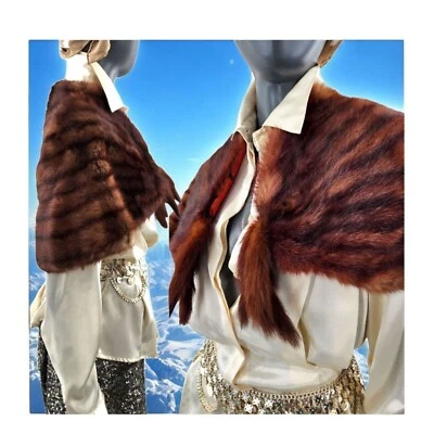 Vintage Red Fox Stole Wild Child Cape Fortune Teller Gypsy Old Hollywood XS S - Image 1 of 4