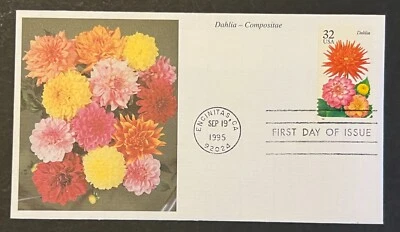 GARDEN FLOWERS DAHLIA #2995 SEP 19 1995 ENCINITAS CA FIRST DAY COVER (FDC) BX3-2 - Image 1 of 2