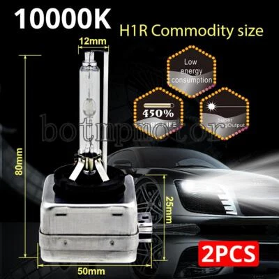 2PCS 35W D1S 10000K HID Xenon Headlight Headlamp Light Bulbs Replacement Set - Image 1 of 4