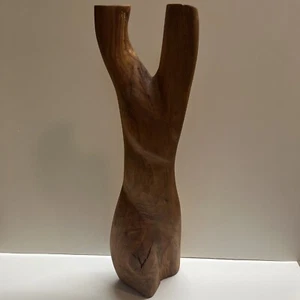 Vintage Abstract Modernist Female Sculpture Nude Form MCM Carved Wood 17.75” - Picture 1 of 24