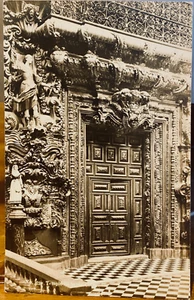 Puerta Ornamentada RPPC Mexicana en Templo de Santa Clara QUERÉTARO México Foto Real - Imagen 1 de 2