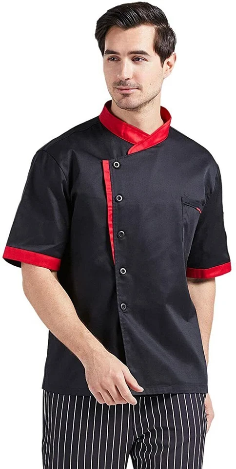 Chef Coat Short Sleeve Jacket for Kitchen Restaurant Hotel Bakery Uniform - Image 1 of 1