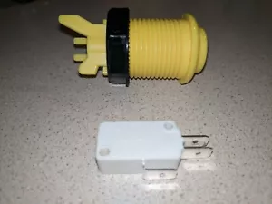 Gelber Suzo Happ Arcade-Knopf mit E-Schalter 50g Kraft Mikroschalter 0,250 Stecker - Bild 1 von 3