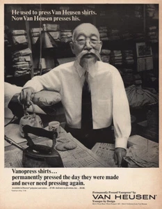 1966 Van Heusen: Camicie Vanopress stampa permanente pubblicità vintage - Foto 1 di 1