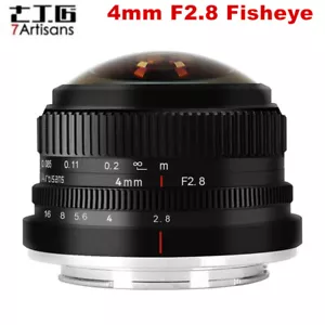 7artisans 4mm F2.8 CIRCULAR Fisheye Manual Prime Lens for Canon Fuji M4/3 Sony - Picture 1 of 12