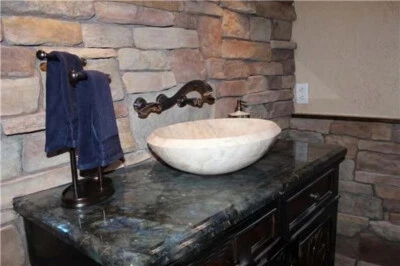 36"x22" Labradorite Stone Top Bathroom Slab Table Handmade Gemstone Countertop - Image 1 of 4