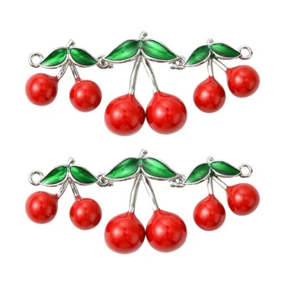 2x Latón Verde Rojo Conector Cereza Dije Eslabón Colgante para Collar Joyería Hágalo Usted Mismo Foto 1 de 4
