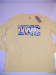 NWT Licensed North Carolina Tar Heels Men's Long sleeve Yellow t-shirt New Logo - Picture 1 of 2