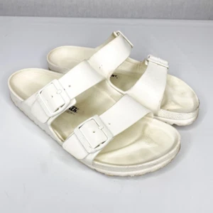 Birkenstock Womens Arizona Footbed Sandals White Double Strap Buckle Germany 9 M - Picture 1 of 5