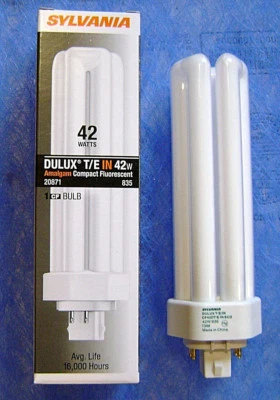 Sylvania CF42DT/E/IN/835/ECO 42W 4 Pin 3500K GX24q-4 Plug In CFL Bulb 20871 - Image 1 of 4