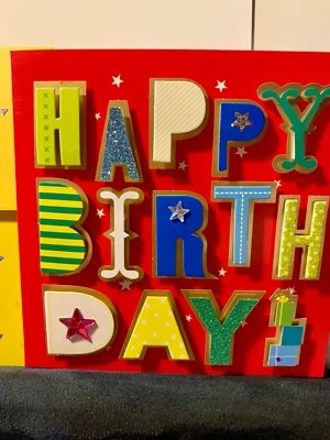 Happy Birthday Card 3D Bright Beautiful Designer Burgoyne