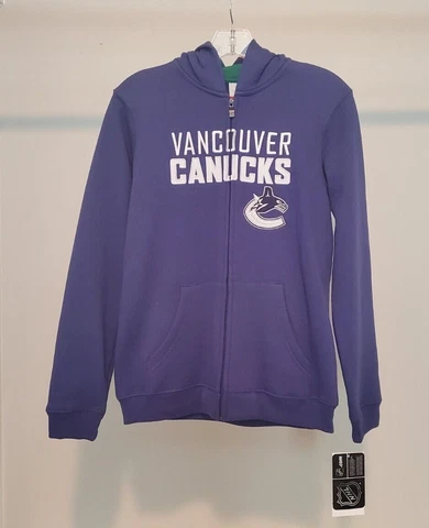NHL Apparel Youth "Vancouver Canucks" Full Zip Hoodie W/Pockets SZ L(14/16)** Cover