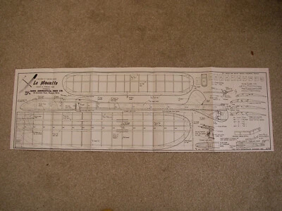 Aeromodeller Plans of La Mouette an A1 contest glider of 48" wingspan - Image 1 of 2