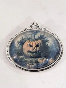 Gothic Spooky Pumpkin Brooch Pin Halloween Fall Pin - Picture 1 of 5