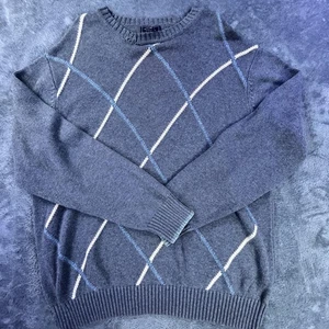 Dockers Maglione Uomo 2XL Grigio Blu Argyle Girocollo Pullover Cotone Maglia Classica - Foto 1 di 9