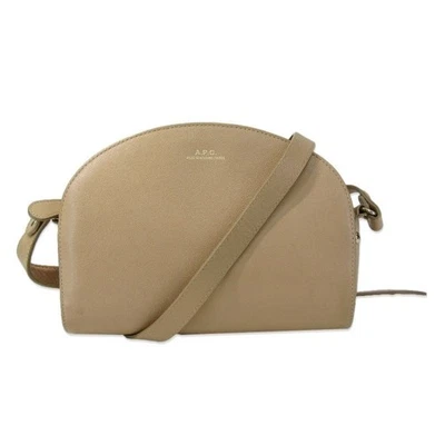 A.P.C. Half Moon Demi-Lune Leather Shoulder Bag Mini Beige From Japan F/S - Image 1 of 4