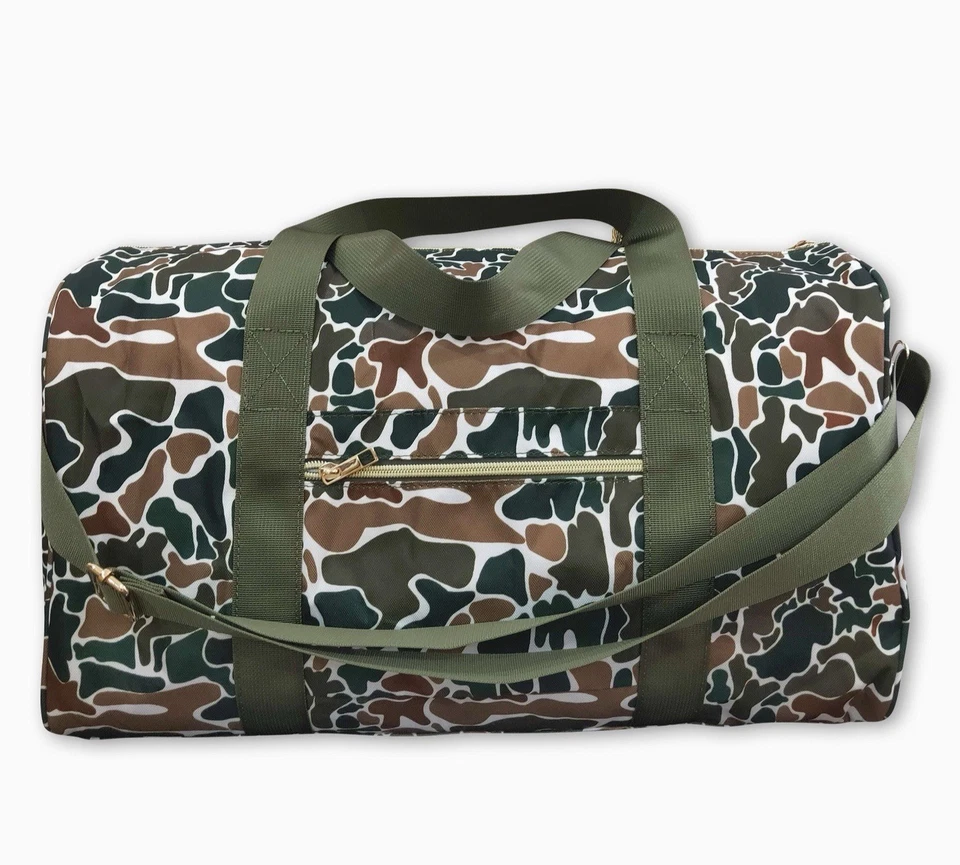 Bolso de Lona Marrón Camuflaje Fin de Semana Noche - Bolso de Viaje Gimnasio con Correa para el Hombro Foto 1 de 1