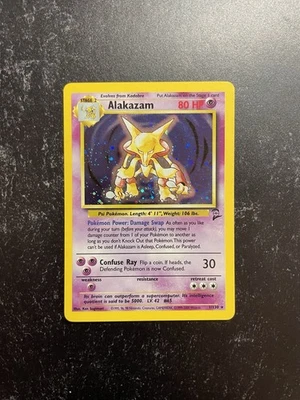 Alakazam Pokemon Card 1/130 Base Set 2 Holo Unlimited Rare 1999-2000 - Image 1 of 4